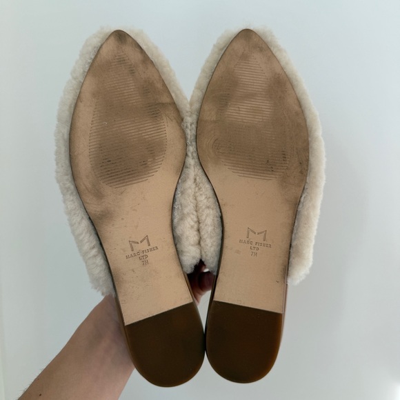 Marc Fisher Genuine Shearling Leather Mule - Picture 3 of 7
